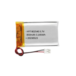 850mah polymer lithium ion battery 802540