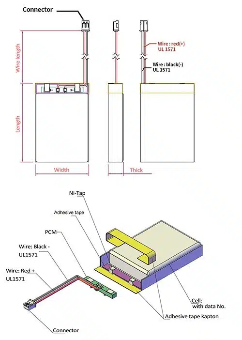 Polymer Battery Drawing