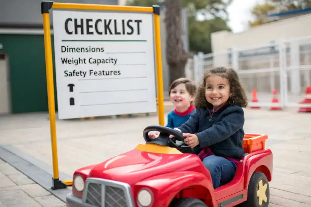 check riding toy car’s specifications
