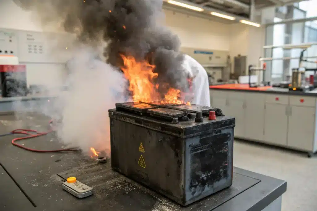 lithium battery fire