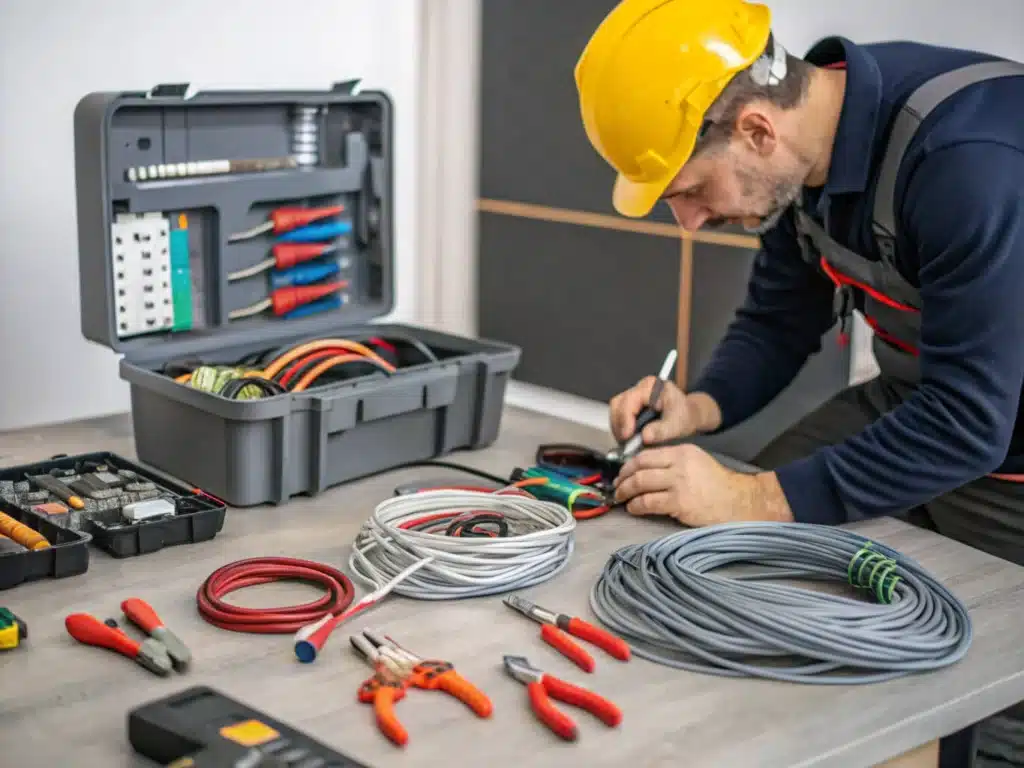 selection of equipment and wires