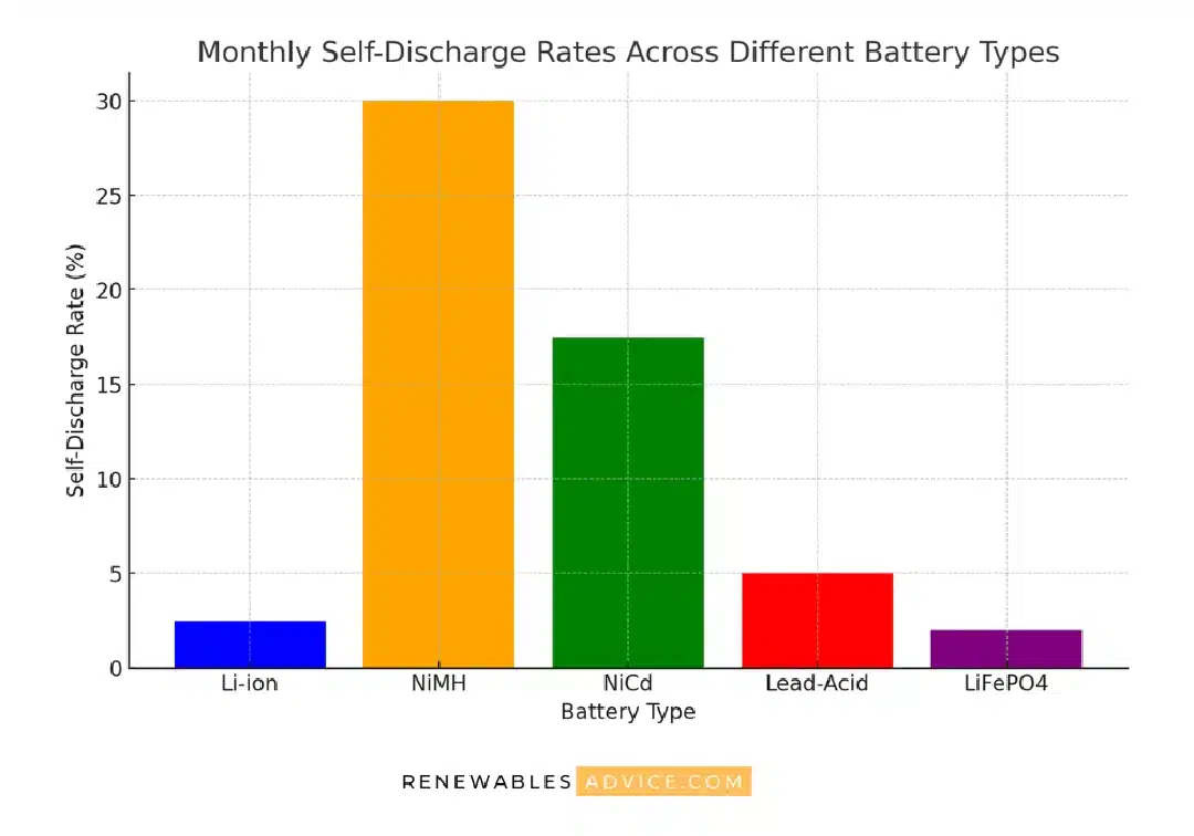 battery self discharge rate comparison