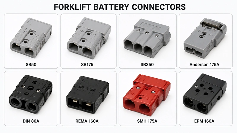 Forklift battery connectors